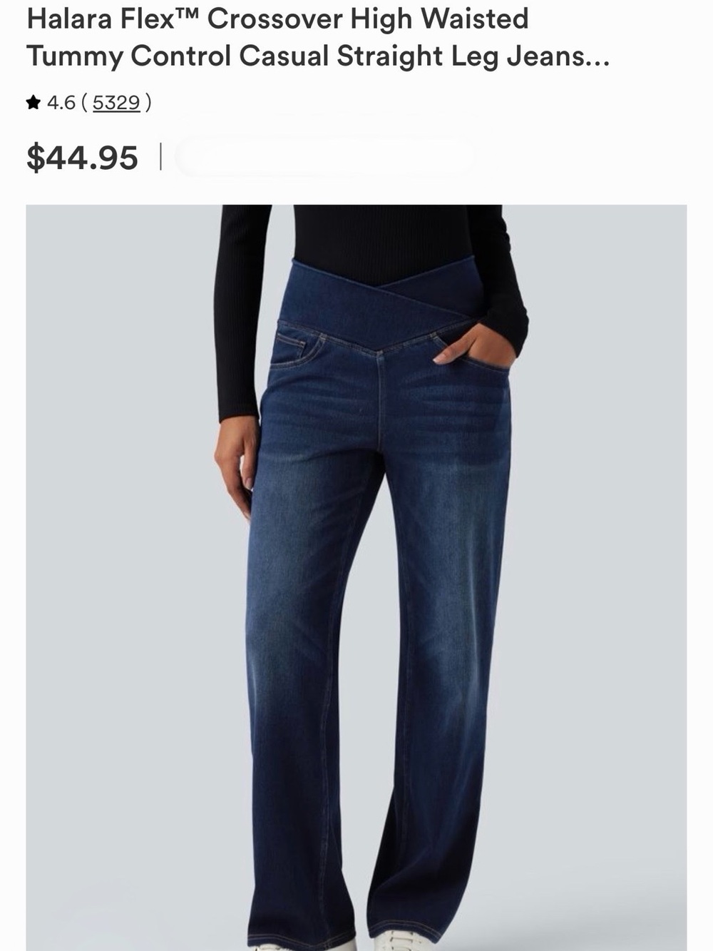 HALARA Straight Leg Jeans in Dark Blue Wash Size S Tall